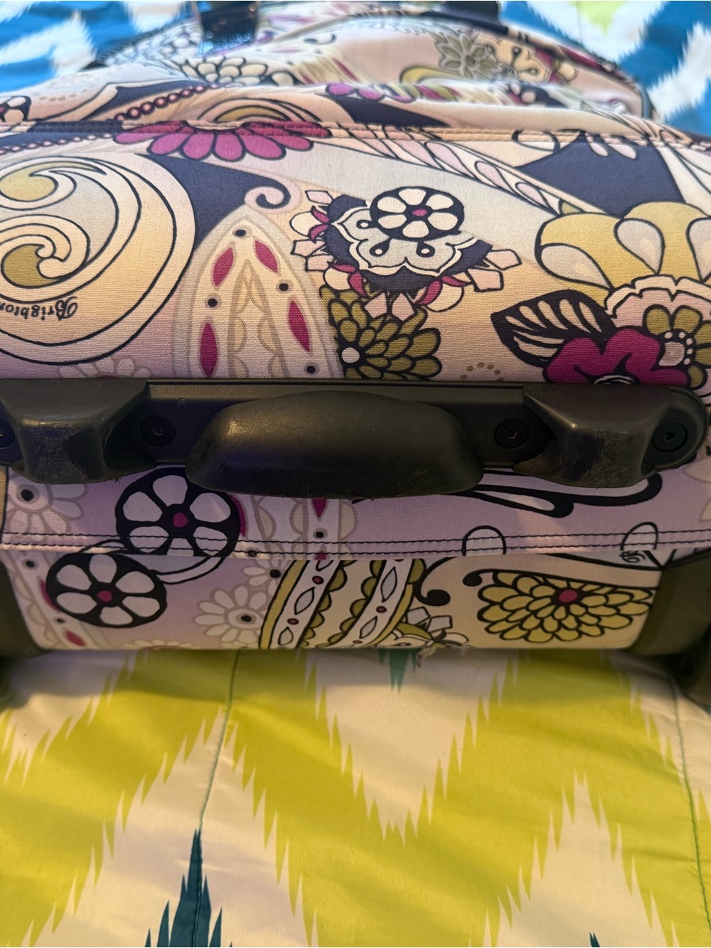 Brighton Pink Multi Floral Rolling Travel Bag - Picture 5 of 7